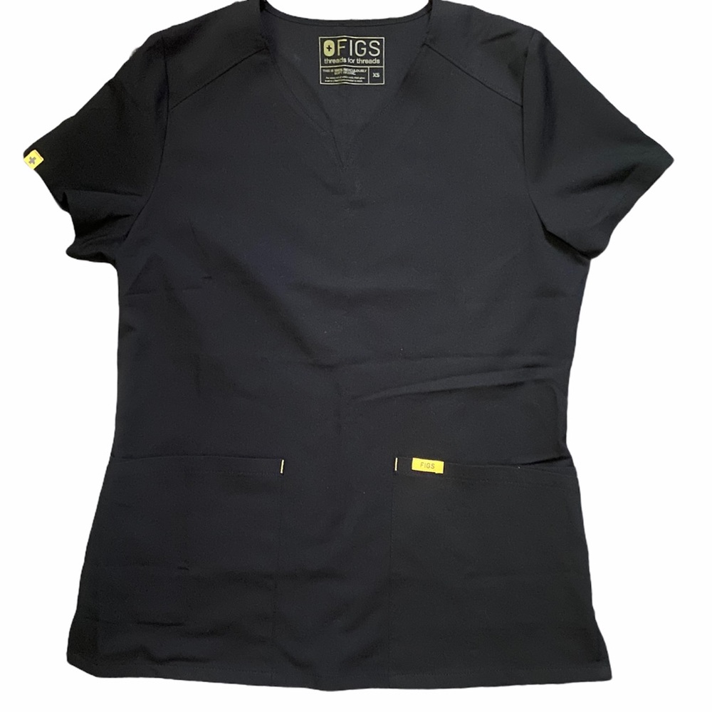 FIGS Black Scrub Top XS